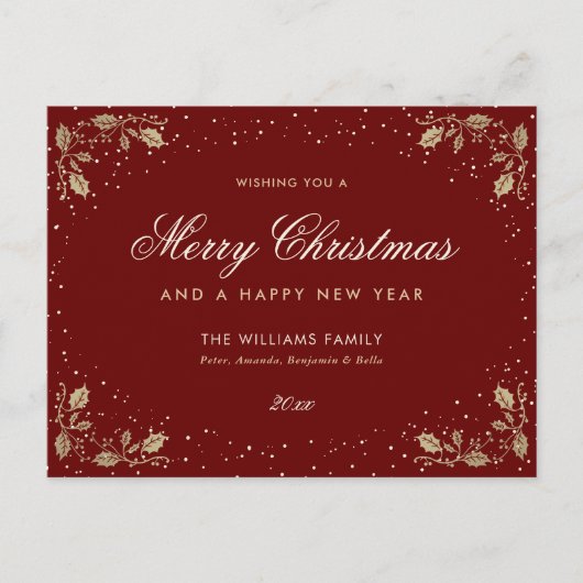 レッド金ゴールドホリースノー シーズンポストカード (正面)