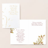 レッド金ゴールドホリーフォイルクリスチャンクリスマスカード 箔カード (ディスプレー)