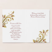 レッド金ゴールドホリーフォイルクリスチャンクリスマスカード 箔カード (内部)