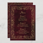 レッド金ゴールドホリーベリークリスマス結婚ズ メニュー (正面/裏面)