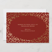 レッド金ゴールドホリーベリーフォトクリスマスカード シーズンカード (裏面)