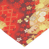 レッド金ゴールドホワイト日本のフローラコットンダイニング ショートテーブルランナー (コーナー)