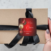 レッド金ゴールドボーブルクラシッククリスマス スクエアシール