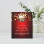 レッド金ゴールドボーブルスタークリスマスパーティの招待状 (スタンド正面)