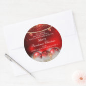 レッド金ゴールドボーブルフレンドズクリスマスグリーティング ラウンドシール (封筒)