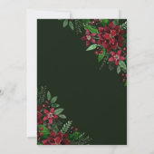 レッド金ゴールドポインセチアフローラ企業のホリデーパーティー 招待状 (裏面)