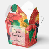 レッド金ゴールドポインセティアスクリスマスホリデーテイクアウト フェイバーボックス (オープン)