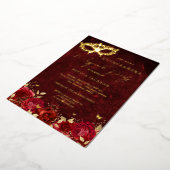 レッド金ゴールドマスクマスカレードパーティーバラキンセアニェラ 箔招待状 (回転した状態)