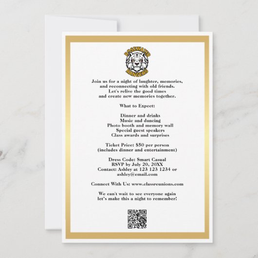 レッド金ゴールドマスコットクラス懇親会 招待状 (裏面)