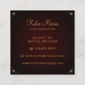 レッド金ゴールドマンダラエレガントヨガインストラクター スクエア名刺 (裏面)