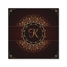 レッド金ゴールドマンダラエレガントヨガインストラクター