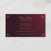 レッド金ゴールドマンダラエレガントヨガインストラクター 名刺 (裏面)