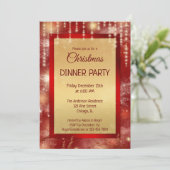レッド金ゴールドラきらめくイツクリスマスディナーパーティー 招待状 (スタンド正面)