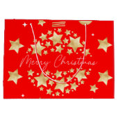 レッド金ゴールドラージクリスマス抱き枕 ラージペーパーバッグ (裏面)