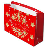 レッド金ゴールドラージクリスマス抱き枕 ラージペーパーバッグ (裏面アングル)