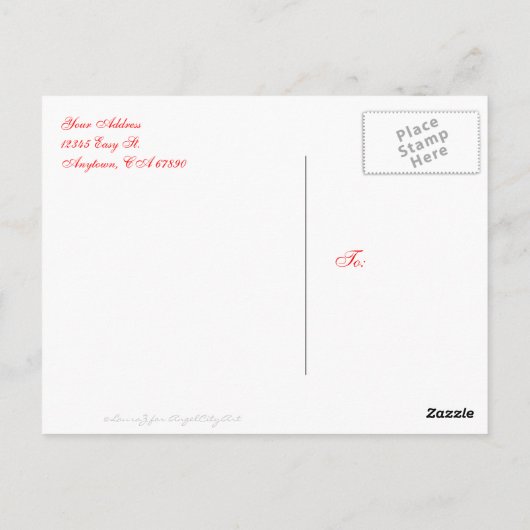 レッド金ゴールドヴィンテージカスタムフローラサンキューポストカード ポストカード (裏面)