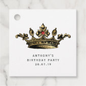 レッド金ゴールドヴィンテージクラウンとルビージェムストーン フェイバータグ (正面)