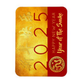 レッド金ゴールド中国のスネーク紙カット2025 FPM マグネット (縦)