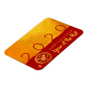 レッド金ゴールド中国の紙カット2020 Fマグネット マグネット (左側)