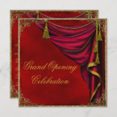 レッド金ゴールド企業のビジネスグランドオープニング 招待状 (正面/裏面)