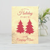 レッド金ゴールド企業のホリデーパーティー招待状 (スタンド正面)