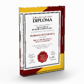 レッド金ゴールド学校大学卒業証書 フォトブロック (左)
