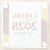 レッド金ゴールド学校大学卒業 ガラスコースター (裏面)