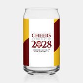 レッド金ゴールド学校大学卒業 ガラス缶 (正面)