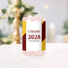 レッド金ゴールド学校大学卒業 ガラス缶