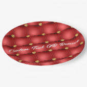 レッド金ゴールド宝石紙プレートとカスタム文字 ペーパープレート (アングル)