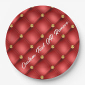 レッド金ゴールド宝石紙プレートとカスタム文字 ペーパープレート (正面)