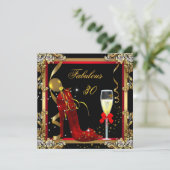 レッド金ゴールド素晴らしい30誕生日パーティー 招待状 (スタンド正面)