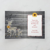 レッド金ゴールド素朴サンフラワークリスマスツリーホリデイ カード (内部)