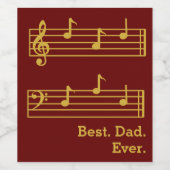 レッド金ゴールド音楽愛好家ノート最高のパパー常に高音 ワインラベル (シングルラベル)