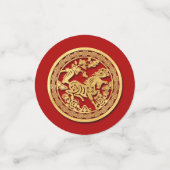 レッド金ゴールド馬文房切紙2026ゴールデンパーティー紙吹雪 コンフェッティ (スモール正面)