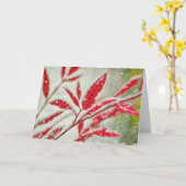 レッド離れ自然アートクリスマスホリデーカード カード (黄色い花)