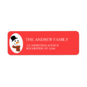 レッド雪だるまクリスマスドレス ラベル (正面)