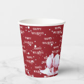 レッド雪だるまスノーウィークリスマスホリデー 紙コップ (正面)