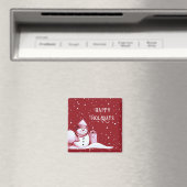 レッド雪だるまスノードクリスマスホリデーマグネット マグネット (インサイチュ (食洗機))