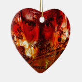 レッド顔グラフィティ セラミックオーナメント (右)