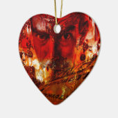 レッド顔グラフィティ セラミックオーナメント (左)