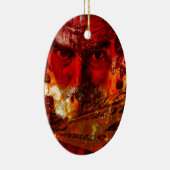 レッド顔グラフィティ セラミックオーナメント (右)