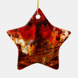 レッド顔グラフィティ セラミックオーナメント