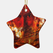 レッド顔グラフィティ セラミックオーナメント (左)