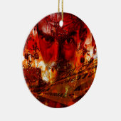 レッド顔グラフィティ セラミックオーナメント (右)