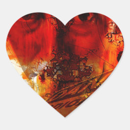 レッド顔グラフィティ ハートシール