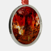 レッド顔グラフィティ メタルオーナメント (右)