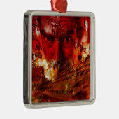 レッド顔グラフィティ メタルオーナメント (右)