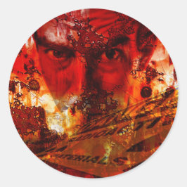 レッド顔グラフィティ ラウンドシール