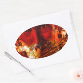 レッド顔グラフィティ 楕円形シール (封筒)